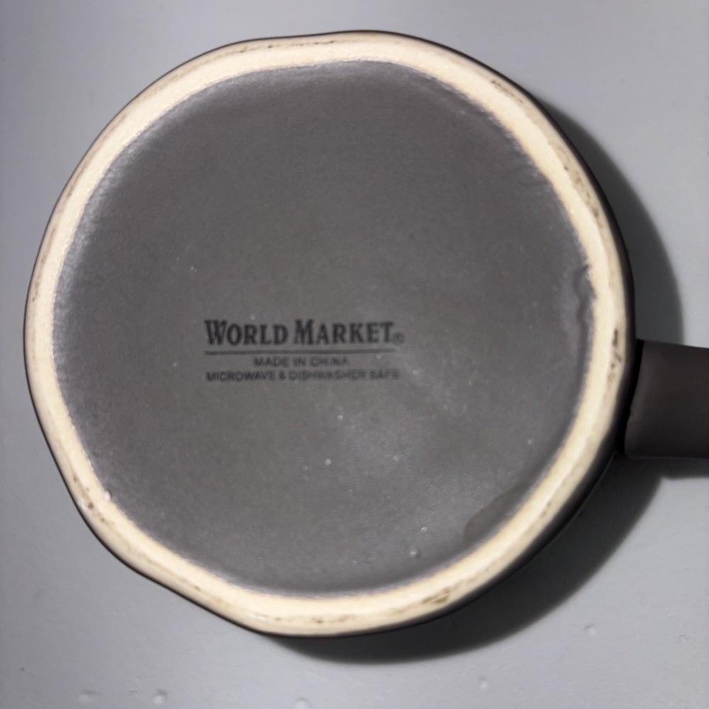 World Market Coffee Mug Taupe Gray 10 Oz Modern Classic Minimalist Masculine - Picture 5 of 5
